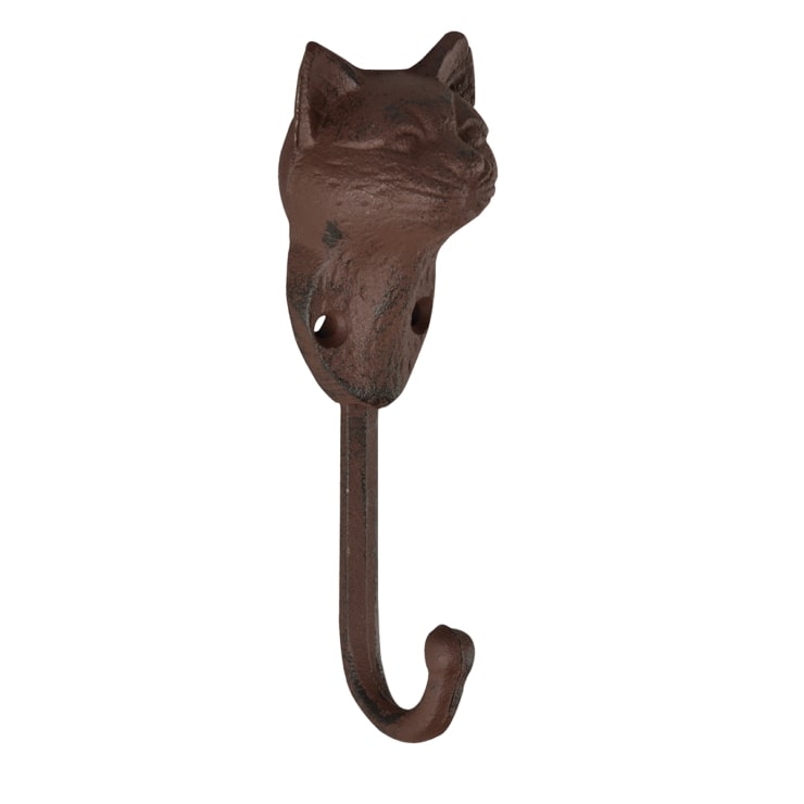 Rustykalny hak żeliwny w kształcie głowy kota od Kraina Dekoracji