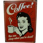 retro szyld reklamujący kawę